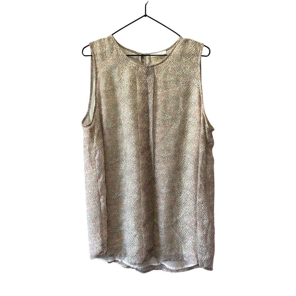 Anthropologie Dalia Sleeveless Lined Blouse Sz XL Preppy Flowy